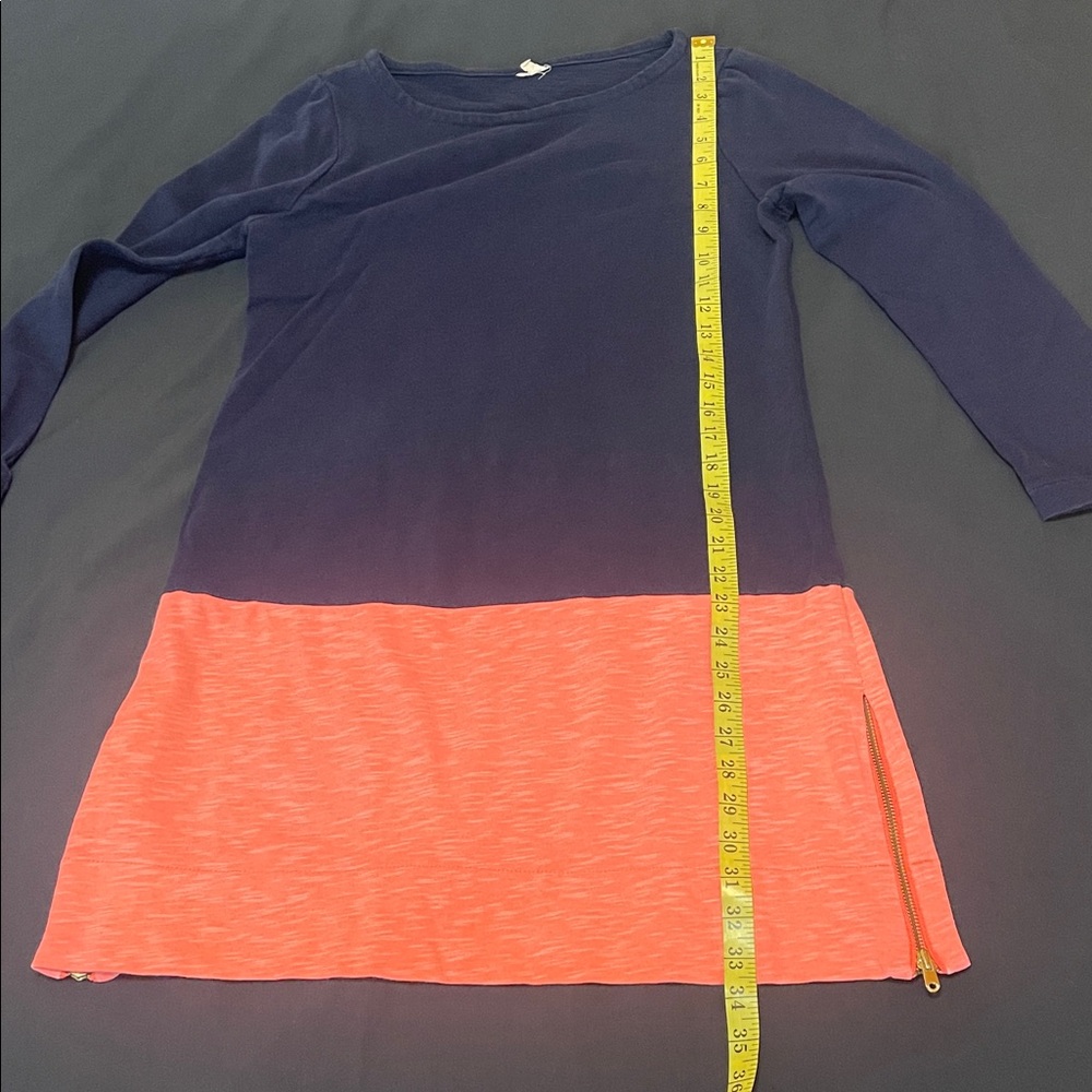 J.Crew Colorblock Dress Size S | Navy & Coral Long Sleeve Dress | Classic Spring - Picture 9 of 10